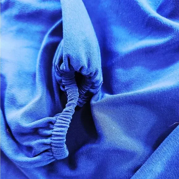 Lauren Ralph Lauren Square Neck Balloon Sleeve Ruched Dress in Sapphire Blue 6 - Picture 6 of 10